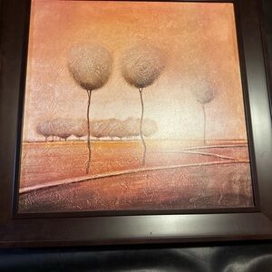 Elegant Autumn Landscape with Dark Brown Frame